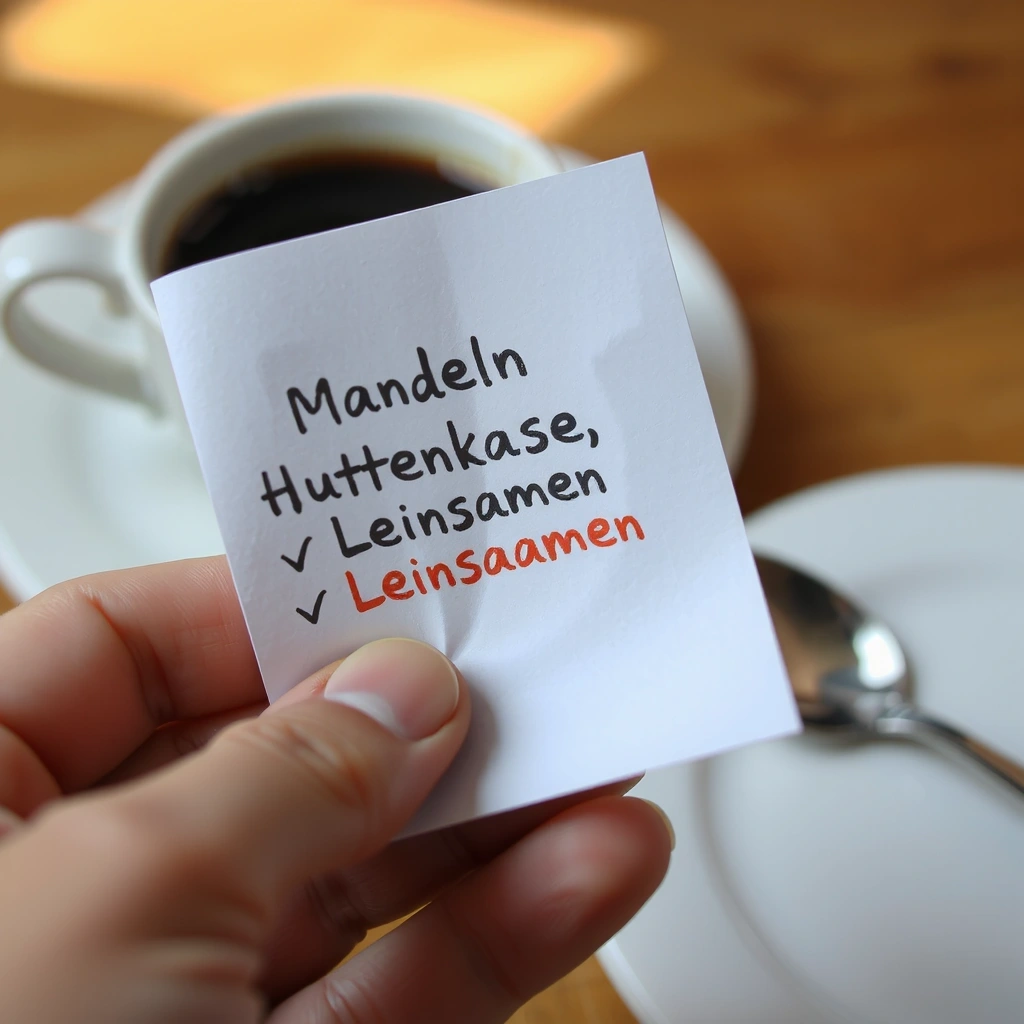 Hand geschriebene Einkaufsliste